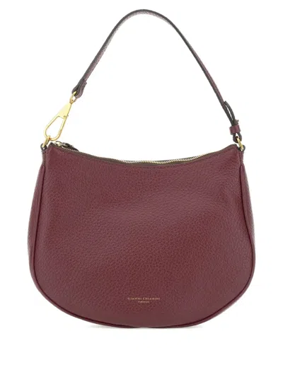 Gianni Chiarini Brooke Logo Stamp Shoulder Bag In Burgundy