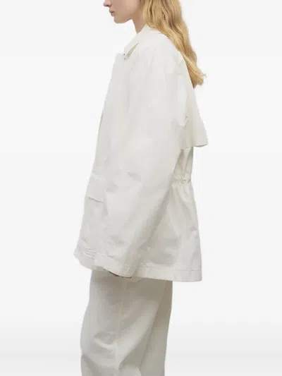 The Row Elodianna Long-sleeve Cotton Utility Jacket In White