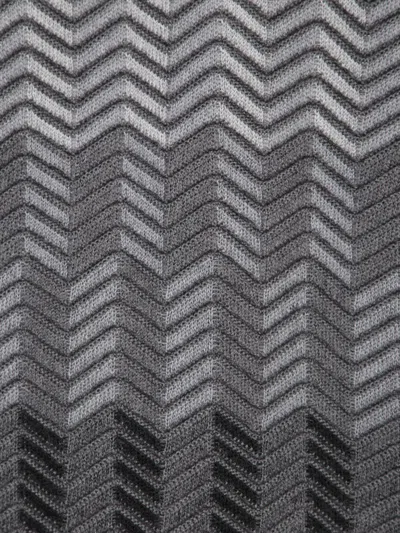 Missoni Textured Knitwear With Chevron Pattern And Feel In Gray