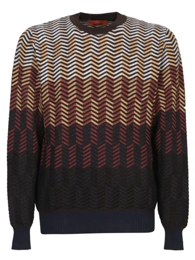 Missoni Zigzag Virgin Wool Crewneck Pullover In Multi