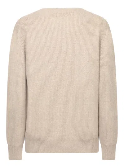 Zegna Oasi Cashmere Crewneck Jumper In Neutral
