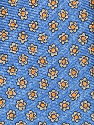 Kiton Micro Pattern Blue Diamond Tie In Blue