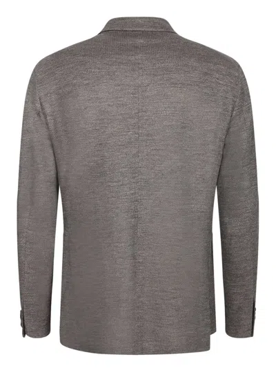 Tagliatore Double-breasted Brown Blazer With Notched Lapels