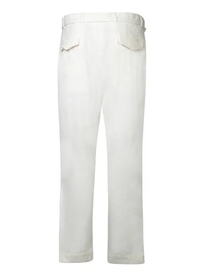 Officine Generale Owen Velvet Trousers In Ecru In White