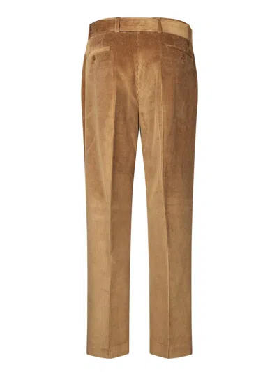Officine Generale Owen Pants In Camel Velvet