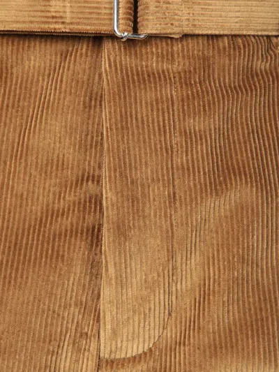 Officine Generale Owen Pants In Camel Velvet