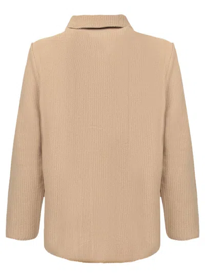 Lardini Textured Cotton Shirt With Functional Pockets In Neutral