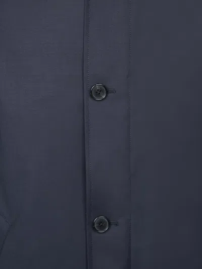 Paul Smith Wool Mac With Gilet In Blue