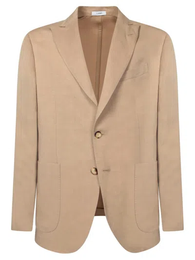 Boglioli Beige Cotton And Lycra Suit In Brown