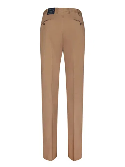 Incotex Tailored Beige Trousers With Smooth Finish In Brown