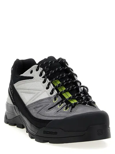 Salomon X-alp Ltr Mesh And Suede Sneakers In Gray