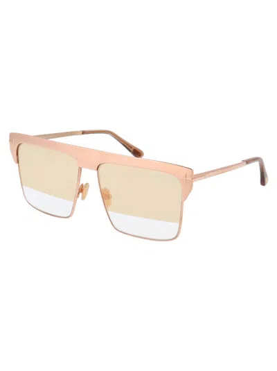 Tom Ford Gold Plated Sunglasses In Neutral