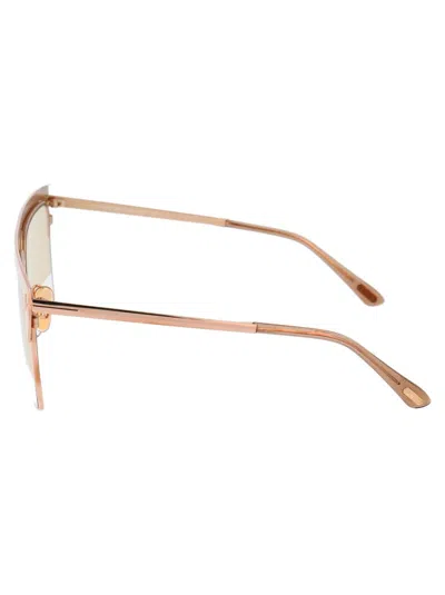 Tom Ford Gold Plated Sunglasses In Neutral