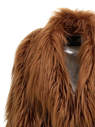 Bb Couture Faux-fur Jacket With Unique Texture For Women In Brown