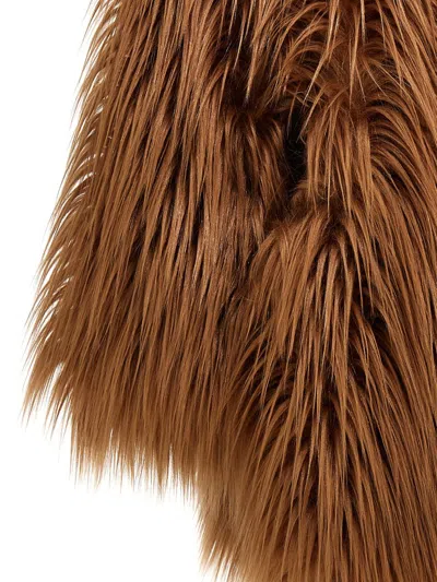 Bb Couture Faux-fur Jacket With Unique Texture For Women In Brown