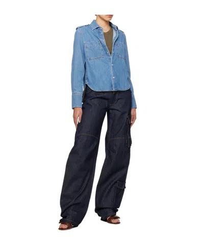 Darkpark Non-stretch Denim Shirt In Blue