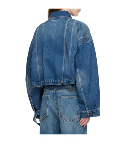 Darkpark Unbuttoned Denim Jacket In Blue