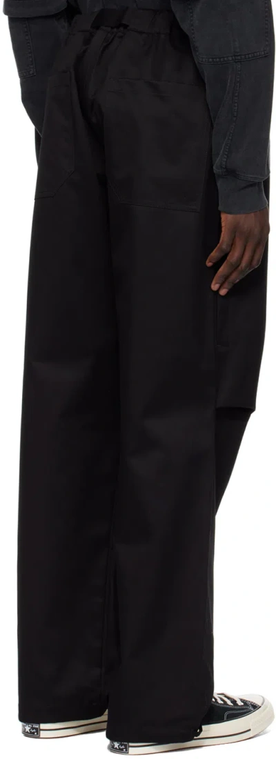Darkpark Slub Loose Pants In Black