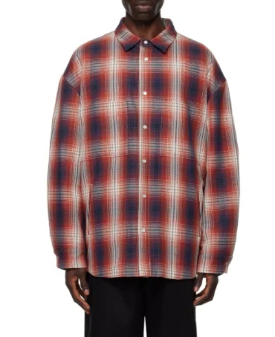 Darkpark Jacquard Patterned Shirt Jacket In Red