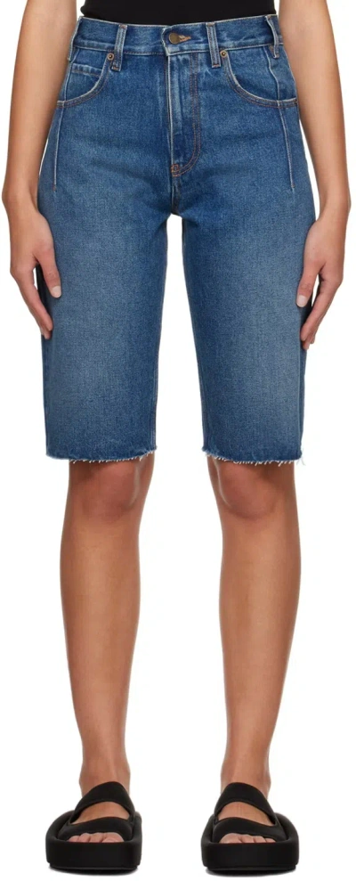 Darkpark Gina High-rise Denim Shorts In Blue