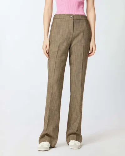 Pinko Straight Leg Trousers With Side Pockets In Brown