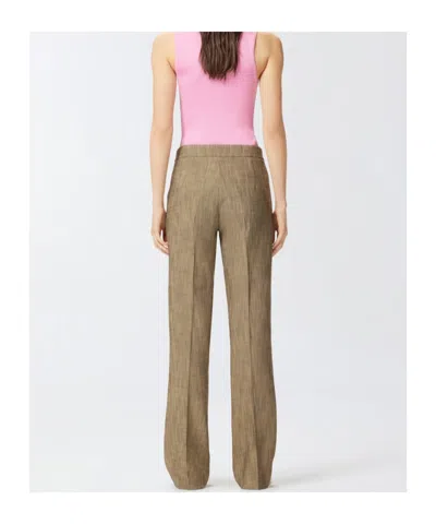 Pinko Straight Leg Trousers With Side Pockets In Brown