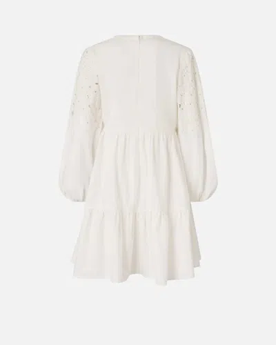 Pinko Mini Dress With Openwork Design And Crystals In White