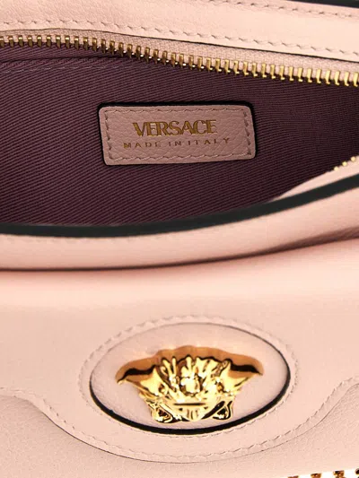 Versace Mini La Medusa Leather Crossbody Bag In Pink