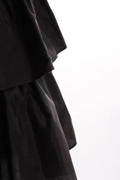 Valentino Ruffled Taffeta Skirt Woman Black 42 In Black