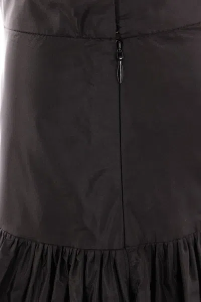 Valentino Ruffled Taffeta Skirt Woman Black 42 In Black