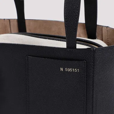 Valextra Micro Soft Leather Bucket Bag In Black