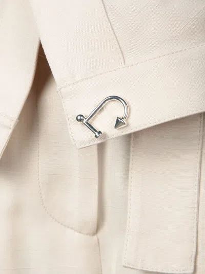 Jw Anderson J. W. Anderson White Trousers With Unique Fold-over Design In Neutrals