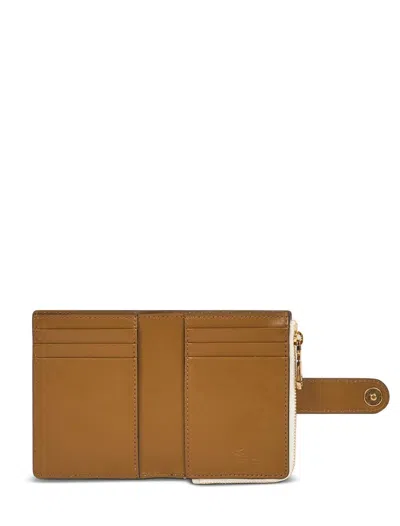 Etro Small Leather Wallet In Neutral