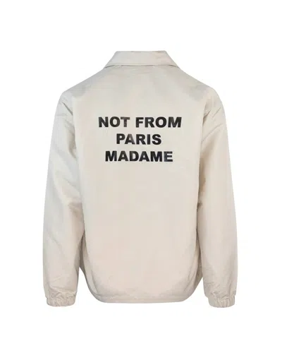 Drôle De Monsieur Beige Slogan Jacket