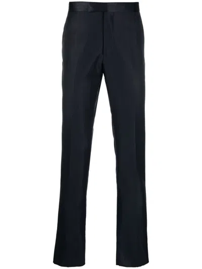 Tagliatore Blue Bruce Straight-leg Trousers In Blue
