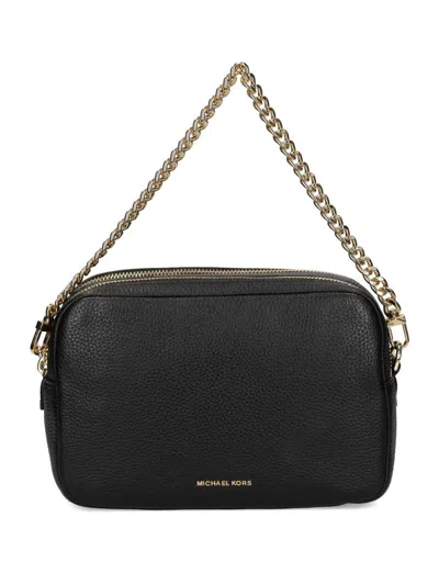 Michael Kors 'bryant' Black Shoulder Bag With Logo Lettering On The Front And Chain Shoulder Strap