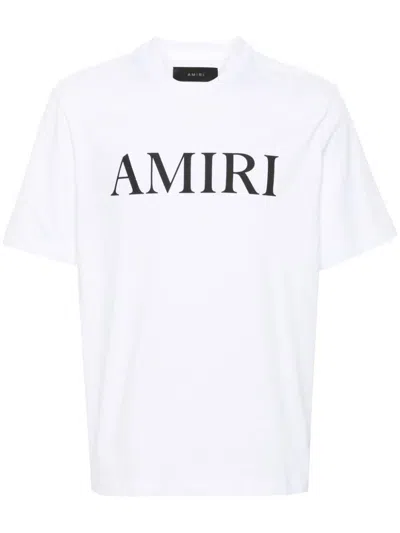 Amiri Oversized White T-shirt With Contrasting Logo Print In Cotton Man In Gray