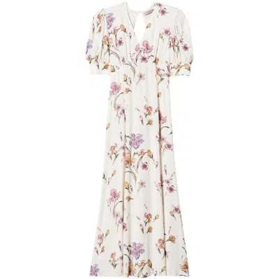 Twinset Floral-print Crepe Dress In White