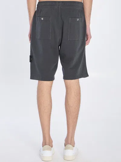 Stone Island Fleece Bermuda Shorts In Gray