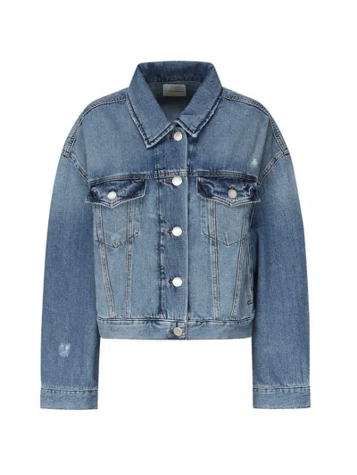 Pinko Vintage Lavaggio Denim Jacket With Cropped Length