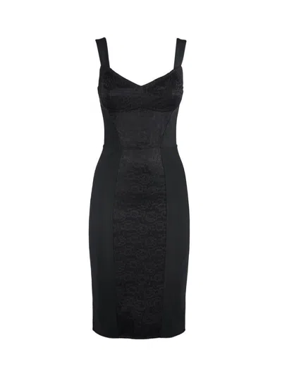 Dolce & Gabbana A Dress With A Girdle And Breast. In Black