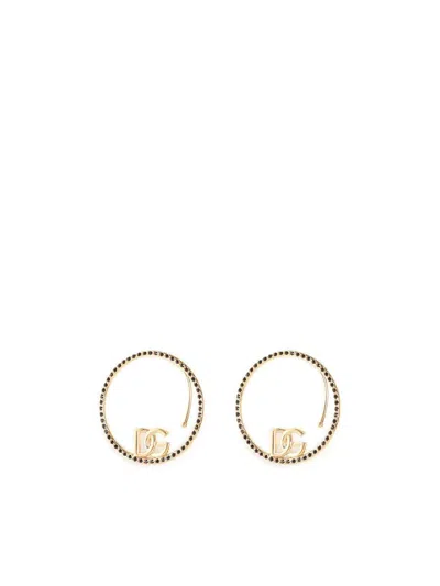 Dolce & Gabbana Ear Cuff Earrings With Dg Logo And Rhinestones