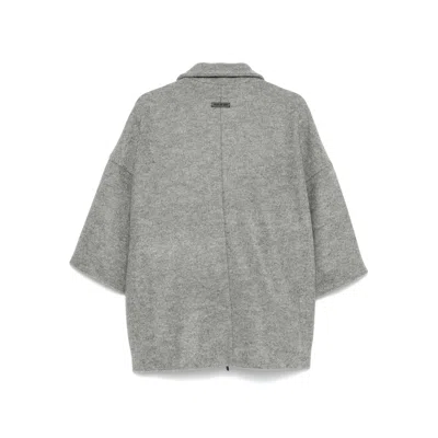 Fear Of God Gray Boiled Wool Short Sleeve Jacket In Gray