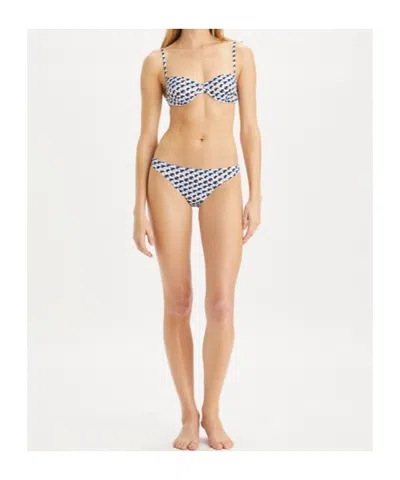 Tory Burch Printed Underwire Bikini Top In Gray