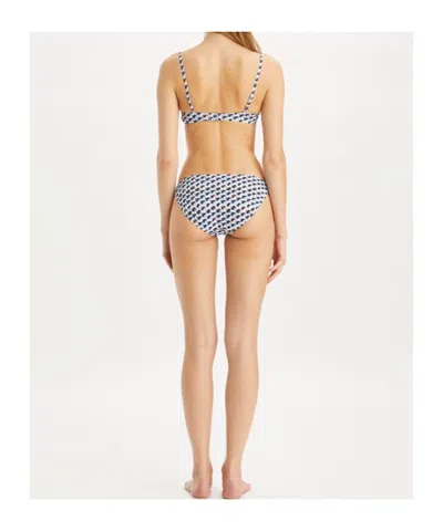 Tory Burch Printed Underwire Bikini Top In Gray