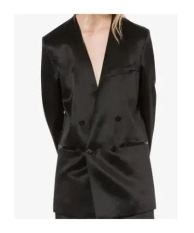 Philosophy Di Lorenzo Serafini Double-breasted Blazer With Structured Shoulders And Sheen