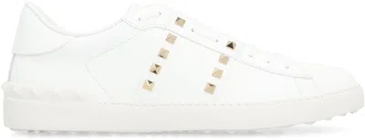 Valentino Garavani Valentino Rockstud Untitled Leather Sneaker In White