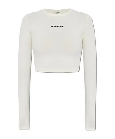 Jil Sander Logo-print Bikini Top In Neutral