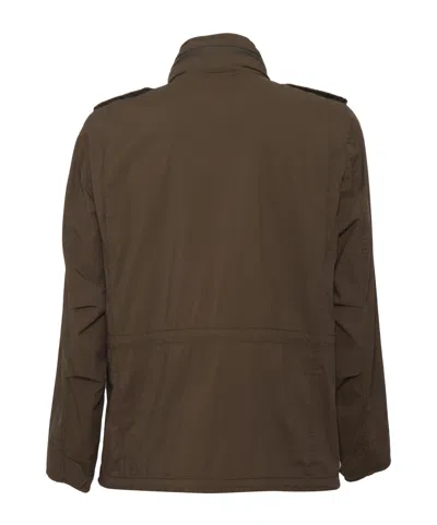 Aspesi Structured High Collar Brown Jacket With Multiple Pockets In Brown