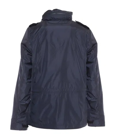 Aspesi Minifield Cotton Blend Poplin Jacket In Blue